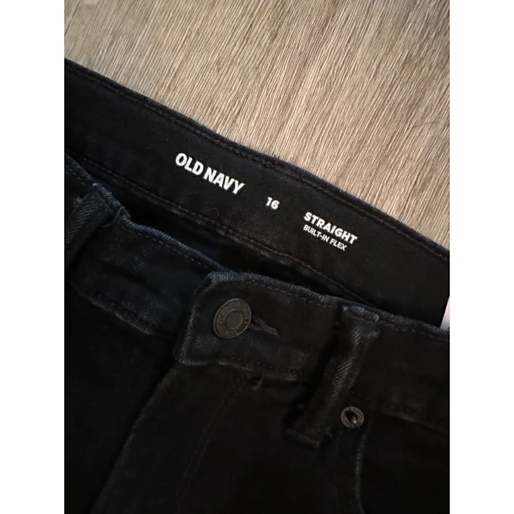 Old Navy Black Boys Straight Built-In Flex Jeans Size 16
